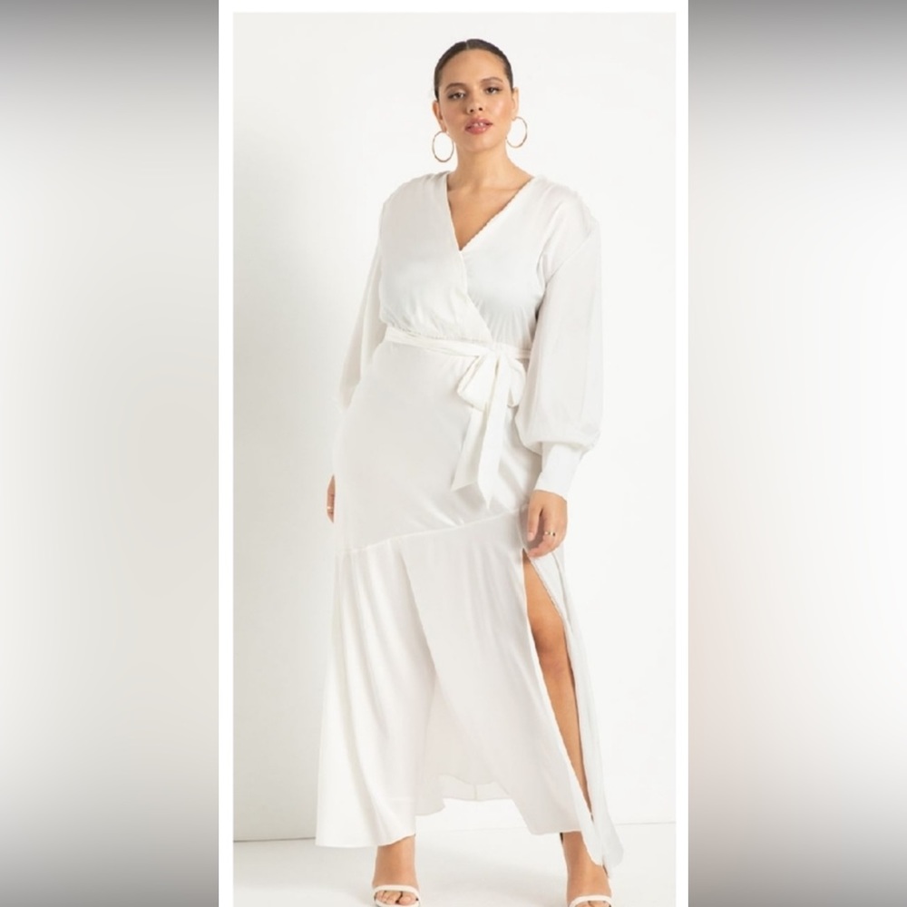 NWT White Maxi Dress Satin - Picture 2 of 6